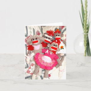 Cartão Macacos-meias para a Carteira Cura de Amigos