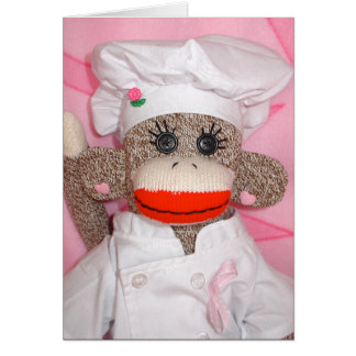 Cartão Macacos-meias para a placa de Rosa do Chef de Cura