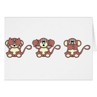 Cartão macacos sábios
