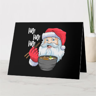 Cartão Macarrão Ramen Santa Natal Divertido Macarrão Japo
