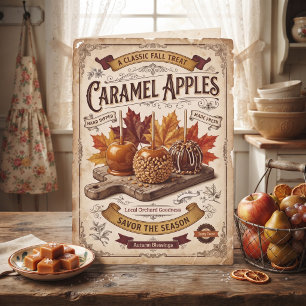 Cartão Maçãs de Caramelo Antigas Feliz Aniversário Vovó