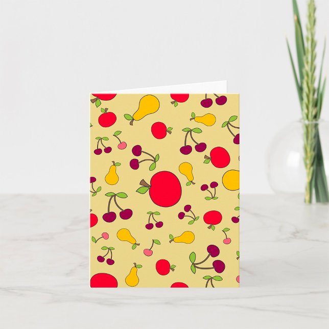 Cartão Maçãs de Fruta Coloridas, Cerejas e Peras (Criador carregado)