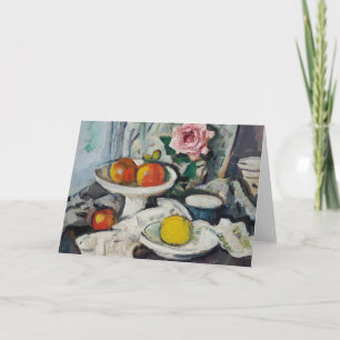 Cartão Maçãs em um prato de frutas brancas   George Lesli