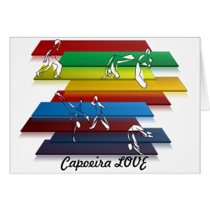 Cartão machado do amor do capoeira das artes marciais do