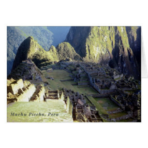 Cartão Machu Picchu no amanhecer