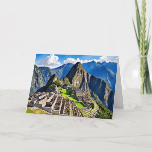 Cartão Machu Picchu Peru Watercolor