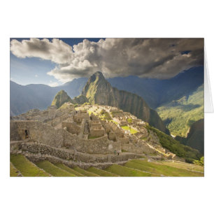 Cartão Machu Picchu, ruínas antigas, patrimônio mundial d