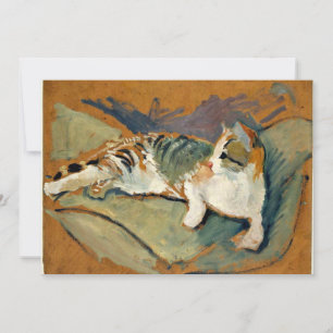 Cartão Macke - Gato no Travesseiro Verde,
