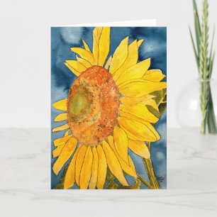 cartão macro da arte popular da flor do girassol