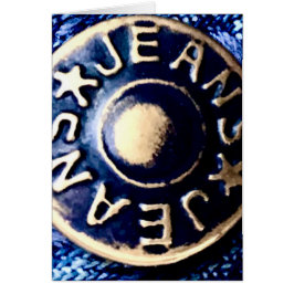 Cartão Macro de um botão de jeans de bronze