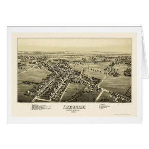 Cartão Macungie, mapa panorâmico do PA - 1893