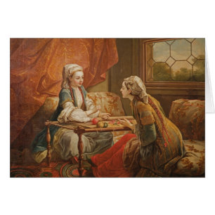 Cartão Madame de Pompadour no papel do fortuneteller