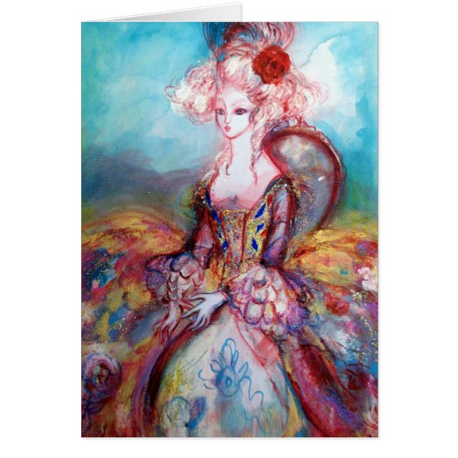 Cartão MADAME POMPADOUR/Elegante moda de beleza francesa (Frente)