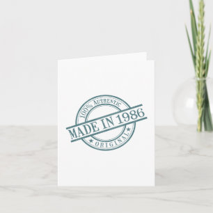 Cartão Made in 1986 Circular Stamp Logo Greeting Card