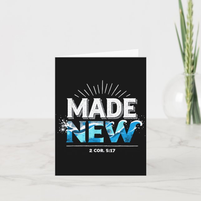 Cartão Made New Baptized Baptism  (Frente)