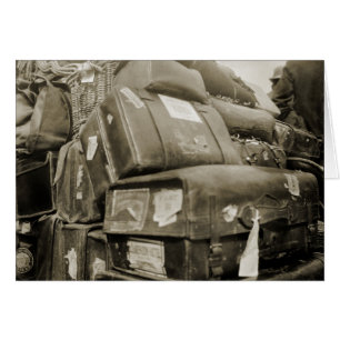 CARTÃO MADEIRA DE EQUIPE DE BAGAGEM VIAGEM 1890