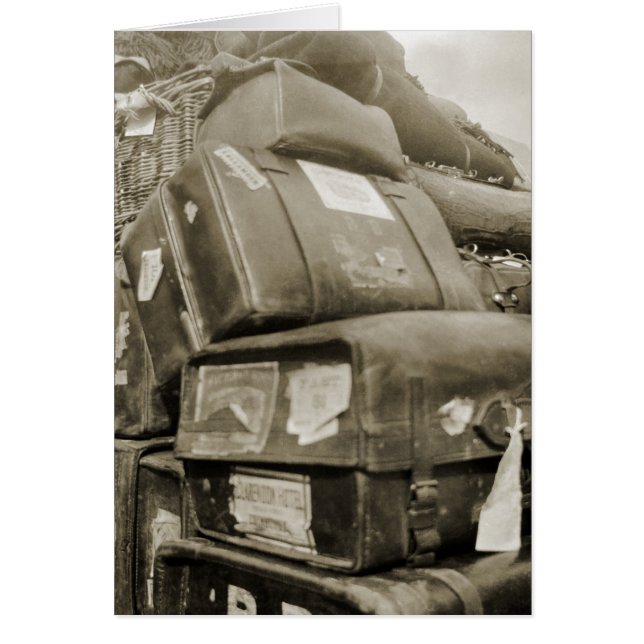 CARTÃO MADEIRA DE EQUIPE DE BAGAGEM VIAGEM 1890 (Frente)