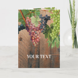 Cartão Madeira e Uvas de Vinha russa