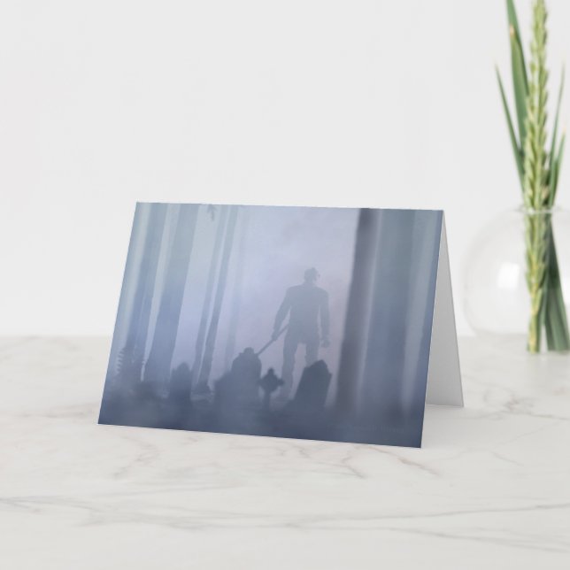 Cartão Madeiras assustadores no Dia das Bruxas (Frente)