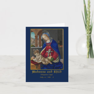 Cartão Madona e Menino Filippino Lippi Saudação
