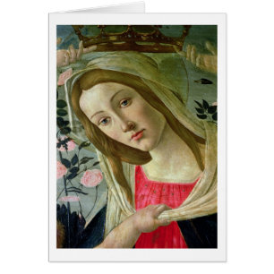 Cartão Madonna e a criança coroaram pelos anjos, detalhe