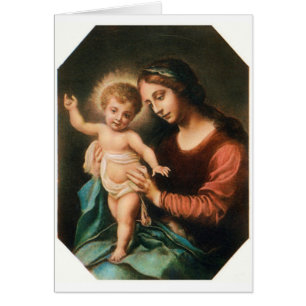 Cartão Madonna e criança