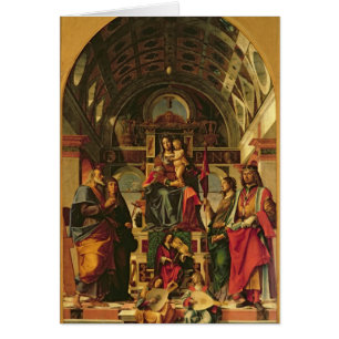 Cartão Madonna e criança com santos, 1499