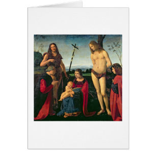 Cartão Madonna e criança com SS. John The Baptist e