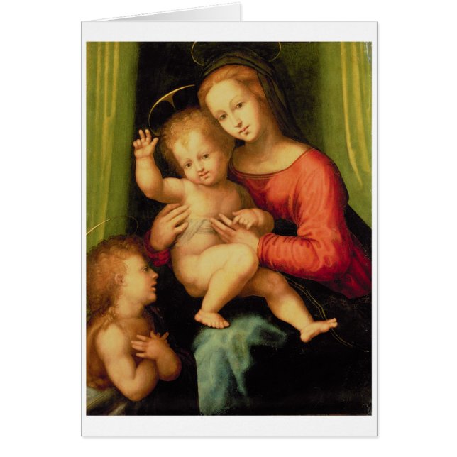 Cartão Madonna e criança com St John (Frente)
