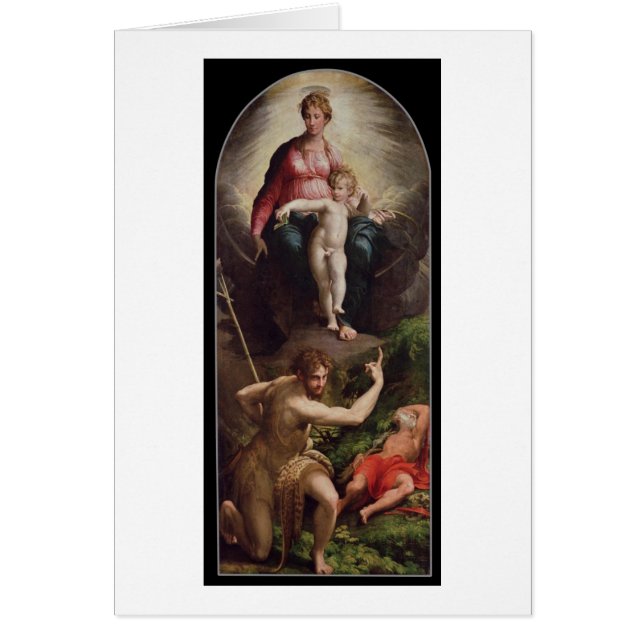 Cartão Madonna e criança com St John e St Jerome, 15 (Frente)