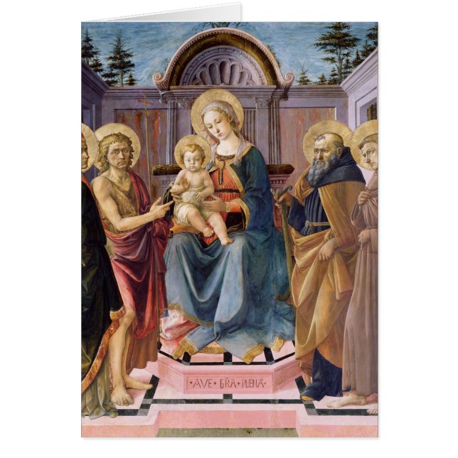 Cartão Madonna e criança Enthroned com SS (Frente)
