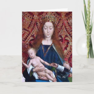 Cartão Madonna e Criança Enthroned (detalhe; M 070