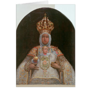 Cartão Madonna e criança, escola de Cusco