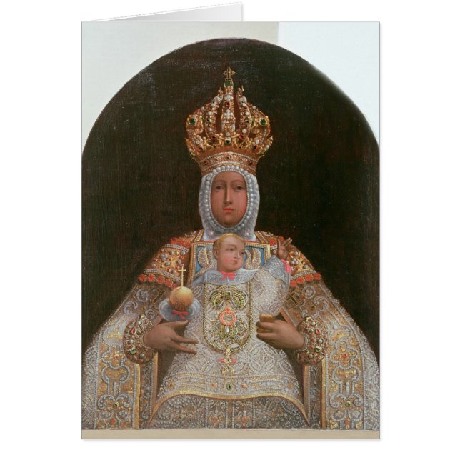 Cartão Madonna e criança, escola de Cusco (Frente)