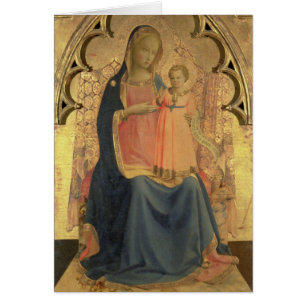 Cartão Madonna e criança, painel central de um triptych