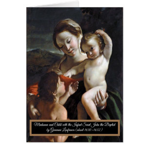 Cartão Madonna e o Santo infantil John