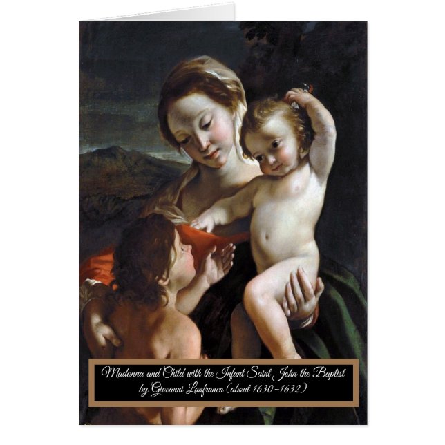 Cartão Madonna e o Santo infantil John (Frente)