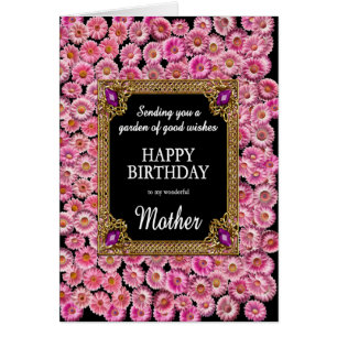 Cartão Madre Aniversário Rosa Daisies