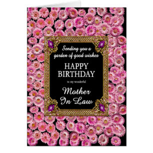 Cartão Madre em Direito Aniversário das Díssias Rosa