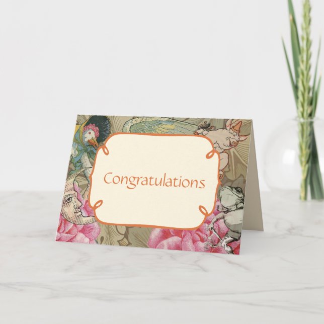 Cartão Madre Goose Enfermeira Rhyme Fairy Tale (Frente)