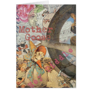 Cartão Madre Goose Enfermeira Rhyme Fairy Tale