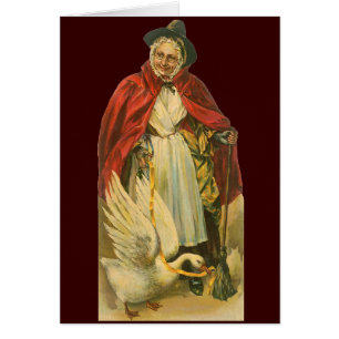 Cartão Madre Goose Vintage Livro de Histórias Vitorianas