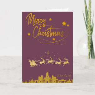 Cartão Madrid Skyline Felry Natal