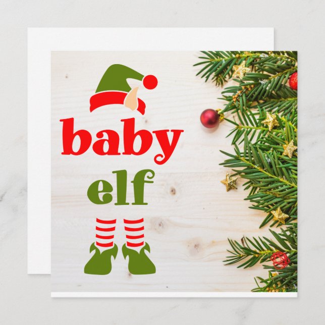 Cartão Madrinha de Natal - Proposta Pequena Elf (Frente/Verso)
