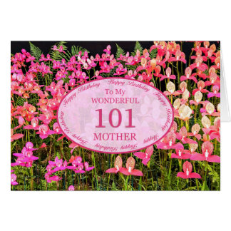 Cartão Mãe 101rua Aniversário com flores rosa