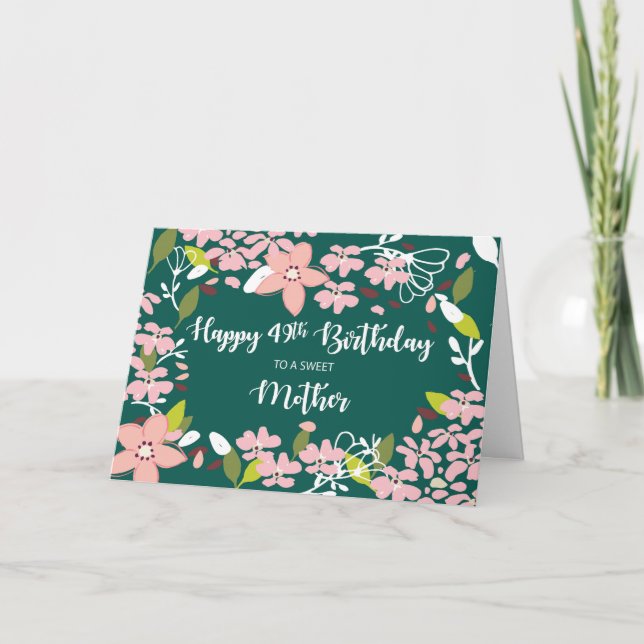 Cartão Mãe 49º Aniversário das Flores Verdes (Frente)