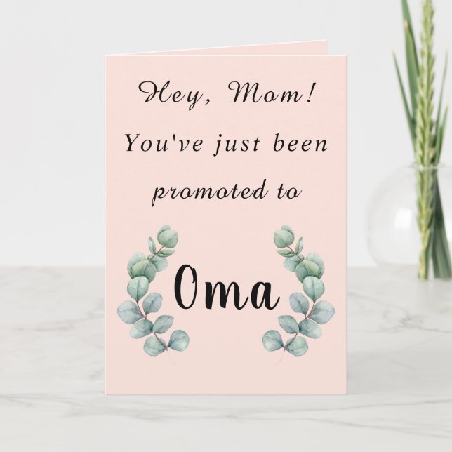 Cartão Mãe, acabaste de ser promovida a Oma Card (Frente)