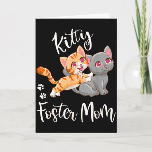Cartão Mãe adotiva de gatinho engraçado presente de amant
