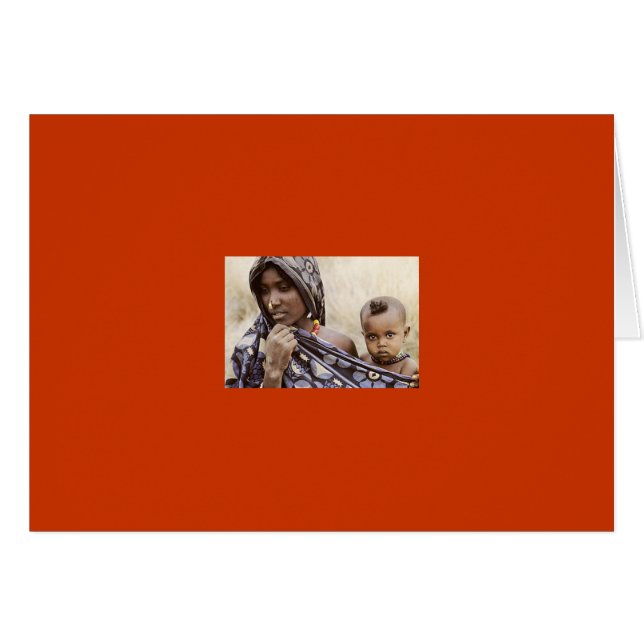 Cartão Mãe africana com Nose Ring e Bebê (Frente horizontal)