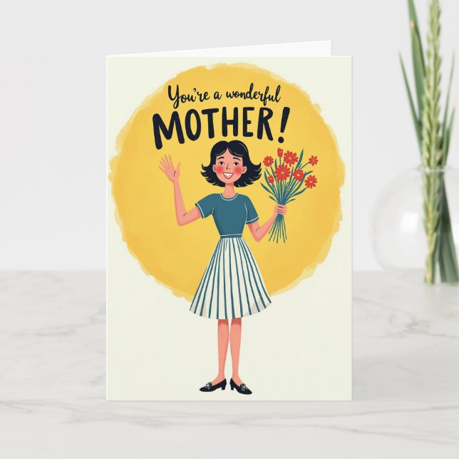 Cartão Mãe Amor Onda Floral (Frente)